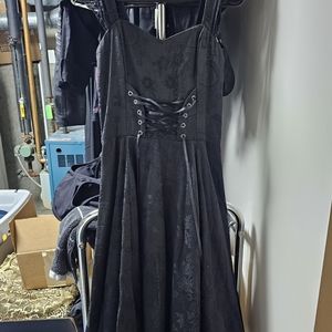 Hearts and Roses- black brocade corset dress- hot topic- size small